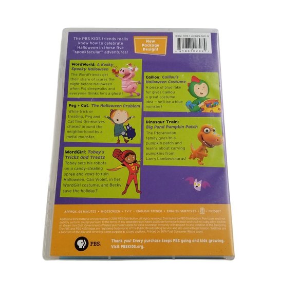 PBS Kids DVD Halloween Fun Spooktacular Halloween Word World Caillou Peg + Cat - Picture 3 of 4